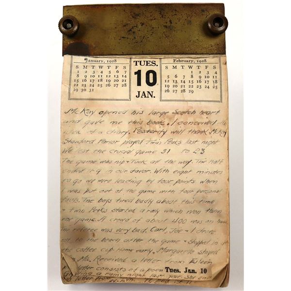 Diary on a Desk Calendar, 1928 [190804]