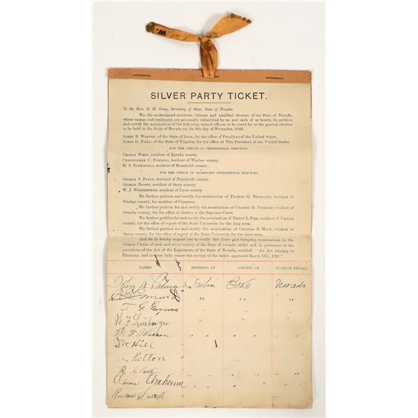 Silver Party Petition, Carlin, Nevada 1892 [197294]