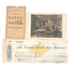 Image 1 : Comstock Trio: James Fair Revenue Check, RPPC, and V&T Railroad Ball Invitation [197610]