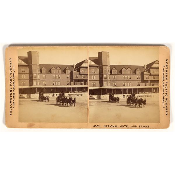 National Hotel & Stage Stereoview, Haynes Yellowstone Scenery [165533]