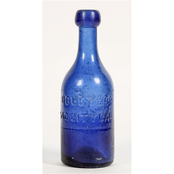 Boley & Co. Cobalt Blue, Iron Pontil Soda Bottle. 1850s. [197042]