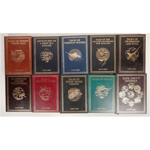 Zane Grey Angling Library by the Derrydale Press, 10 Volumes, 1990 [197795]