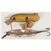 Image 2 : Fishing: Shakespear Wood Glass-Eyed Mouse Lure & Abalone and Nickel Silver Lure [197885]