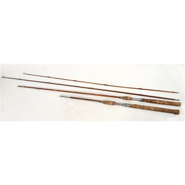 Two North West Coast Salmon Split Bamboo Fishing Rods  [197254]