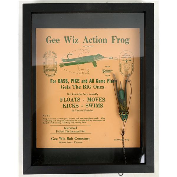 Gee Wiz Action Frog Lure on Dealer Card, Framed [197057]