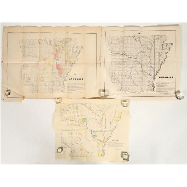 Suite of Arkansas GLO Maps, 1837, 1850, 1852 [197049]
