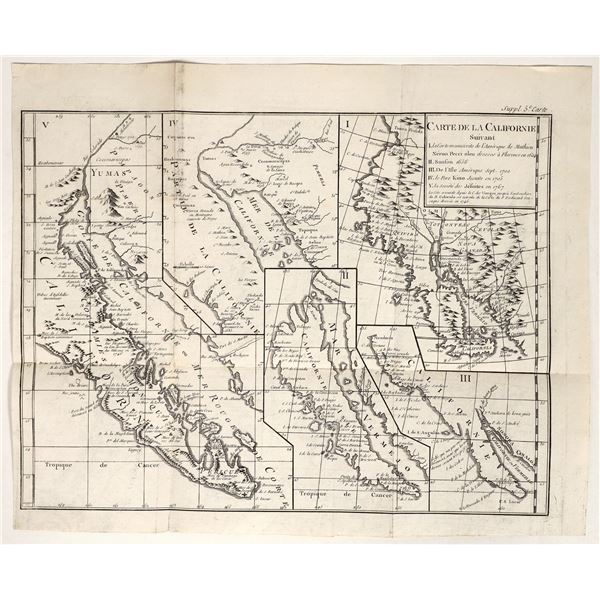 Carte de la Californie, 1772 California Map, Robert de Vaugondy [192929]