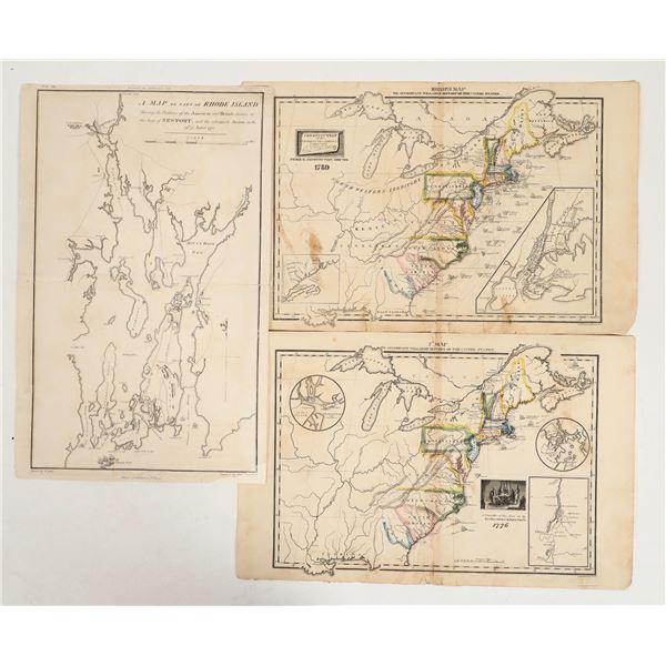 Vintage Maps of Rhode Island, East Coast of United States. [158249]