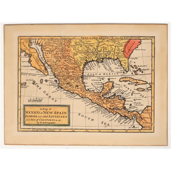 Map of New Spain, Louisiana & California by H. Moll [198423]