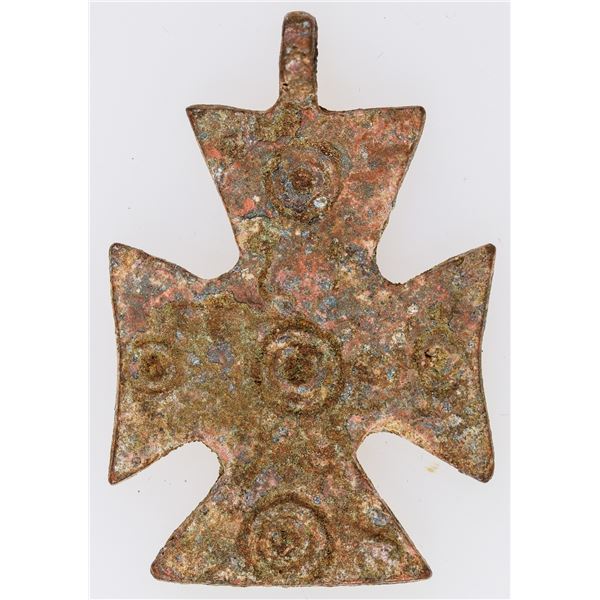 First Crusader's Christian Bronze Cross from Sadigh Gallery Likely Reproduction Fake [200139]