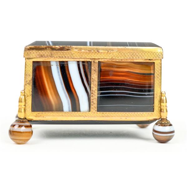 Choice Banded Polychrome Agate Jewelry Box [200291]