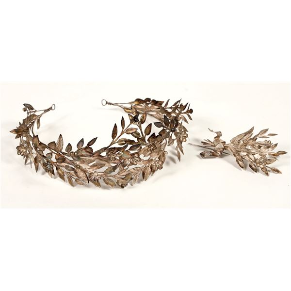 Silver Roman-Style Laurel Tiara & Brooch, 1907 [200419]