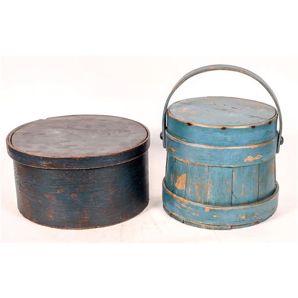 Shaker Firkin & Pantry Box (2)  1800s [173639]