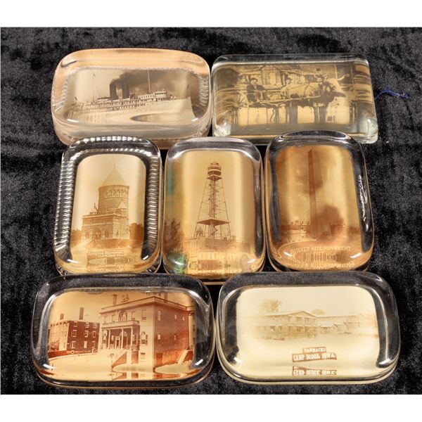 Miscellaneous Glass Paperweight Collection, Sepia Tone - (7) [200285]