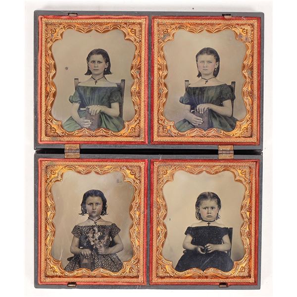 Tintypes of Girl in Case (4), c1856-60 [191588]