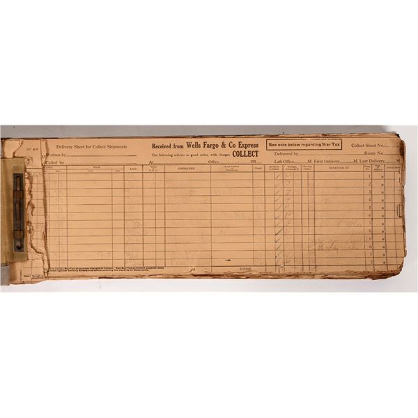 Wells Fargo Express Collect Shipment Book, 1918 [193435]