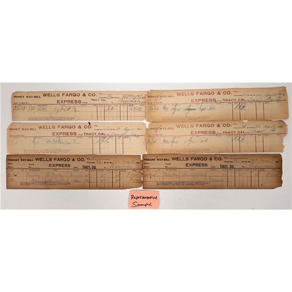 Wells Fargo Tracy Way Bills  Early 1900s  [193333]