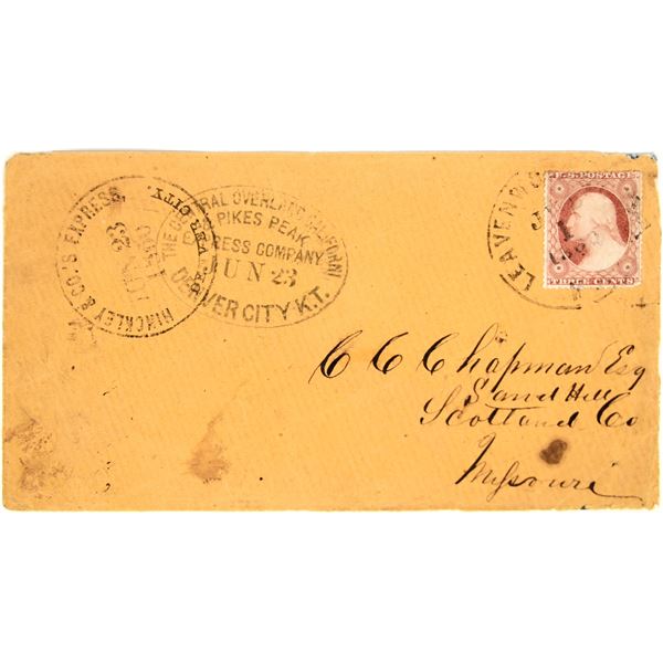 Two Pikes Peak Express Companies on One Colorado Territory Cover [199147]