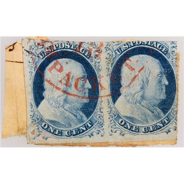 Scott #7, Franklin 1c pair [199738]
