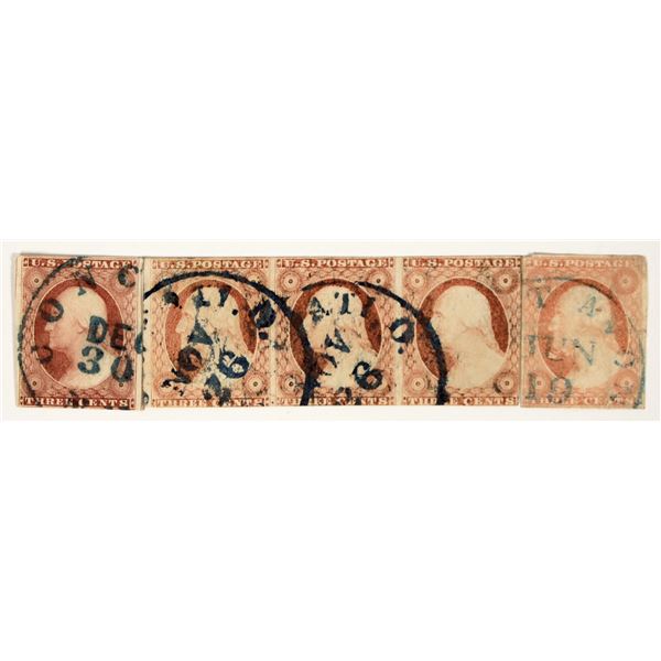 Possible Scott #10, Type 1 (5 stamps) [199737]