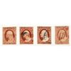 Image 1 : Scott 11, Type 2 - Washington 3c (4 stamps) [199718]
