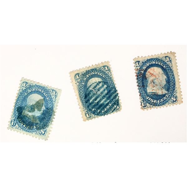 Scott #63 - Franklin 1c, Trio [199866]