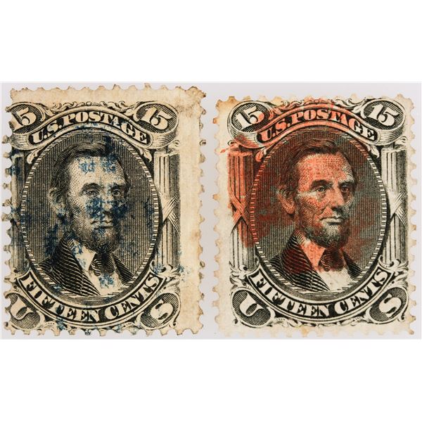 Scott #98 Stamp Pair - 15c Lincoln, Black [199714]