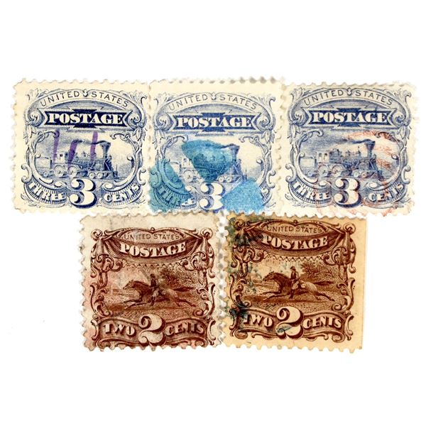 Scott #113 pair & Scott #114 trio (5 stamps) [182173]