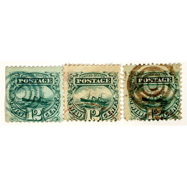 Scott #117, 12c Ship Stamp, (3) [182170]