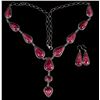 Image 1 : Purple Spiny Oyster Lariat Necklace Set [200083]