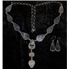 Image 4 : Purple Spiny Oyster Lariat Necklace Set [200083]