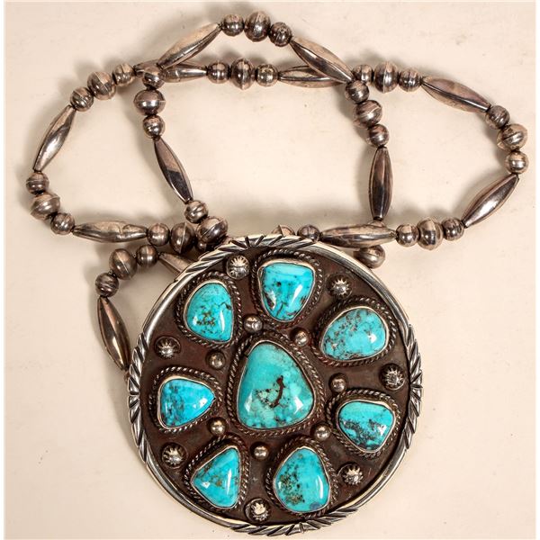 Turquoise Medallion Necklace  [177315]