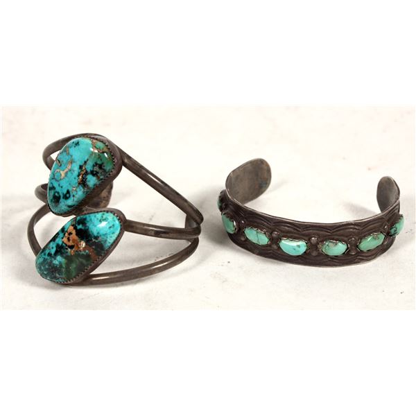 Southwest Turquoise & Sterling Silver Bracelets (2) [197865]