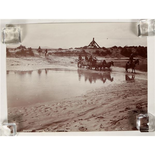 Navajos Crossing the Little Colorado River, Arizona Photograph, Maude, 1890s [197566]