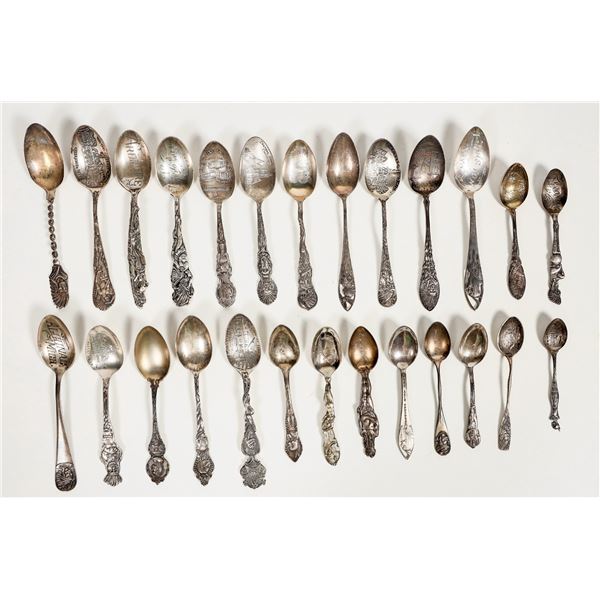 Native American Themed Sterling Silver Souvenir Spoons [199087]