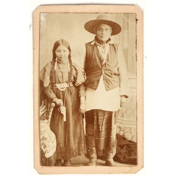 Carte de Visite Photo of Bannack Shoshone with Gun    [197235]