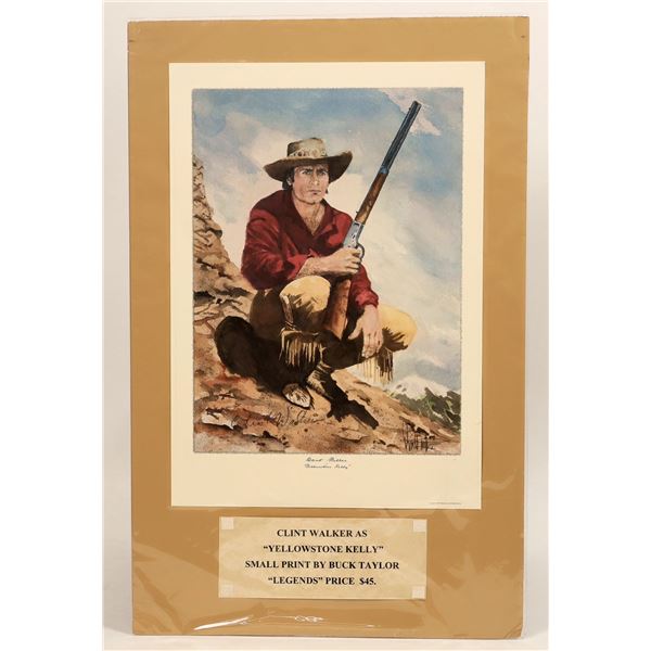 Artist  & Subject Signed Movie Print, Clint Walker [190014]