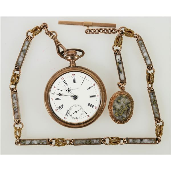 Spectacular Gold-Quartz Watchchain of Stephen Roberts, Belmont Nevada [197046]