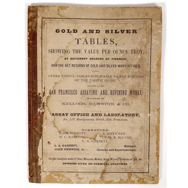 San Francisco Assay and Refining Works Gold and Silver Tables, 1867 [194255]