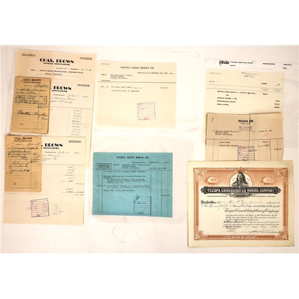 Anaconda Mine Tecopa and Shoshone Receipts [193550]