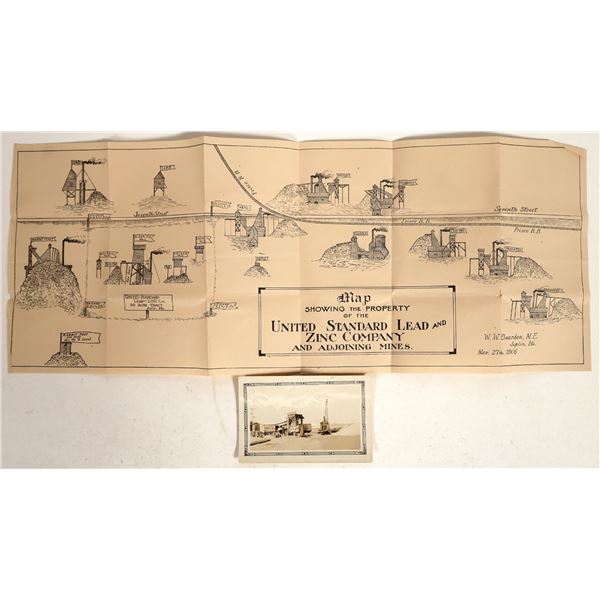 Joplin, Missouri Lead-Zinc Mining Caricature Map Plus Snapshot Photo [199744]
