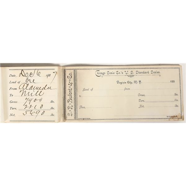 Virginia City, Montana Ore Shipment Record [197515]