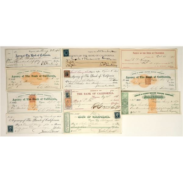 Bank of California, Virginia City, Nevada Check Collection [199041]
