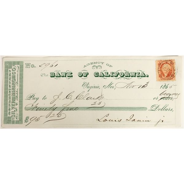 Gould & Curry Mining Check Issued to JC Clark, Sheriff & Mining Partner of George Hearst [198894]