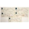 Image 1 : Five Stateler & Arrington Territorial Comstock Checks w/ Red Cancels [199795]