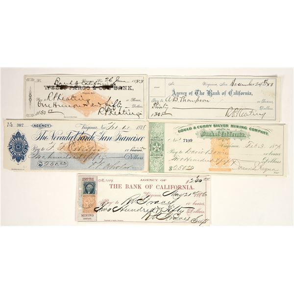 Virginia City, Nevada Checks Issued to Mine Superintendents (5) [199033]
