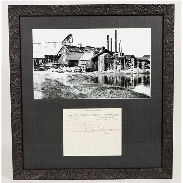 Virginia City, Nevada Rare Mill Assay Form & Photograph, Framed [199962]