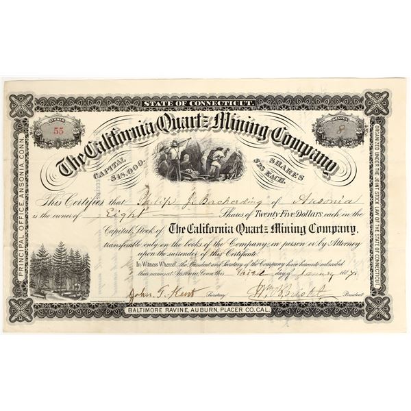California Quartz Mining Company Stock Certificate [200475]
