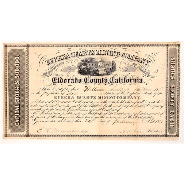 Eureka Quartz Mining Stock, 1853 [191848]