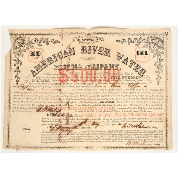 American River Water & Mining Company Bond [200313]
